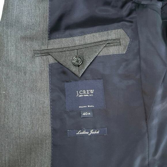 J Crew Men’s Ludlow Jacket Tollegno 1900 Italian Wool Charcoal Size 40 R - Picture 9 of 9